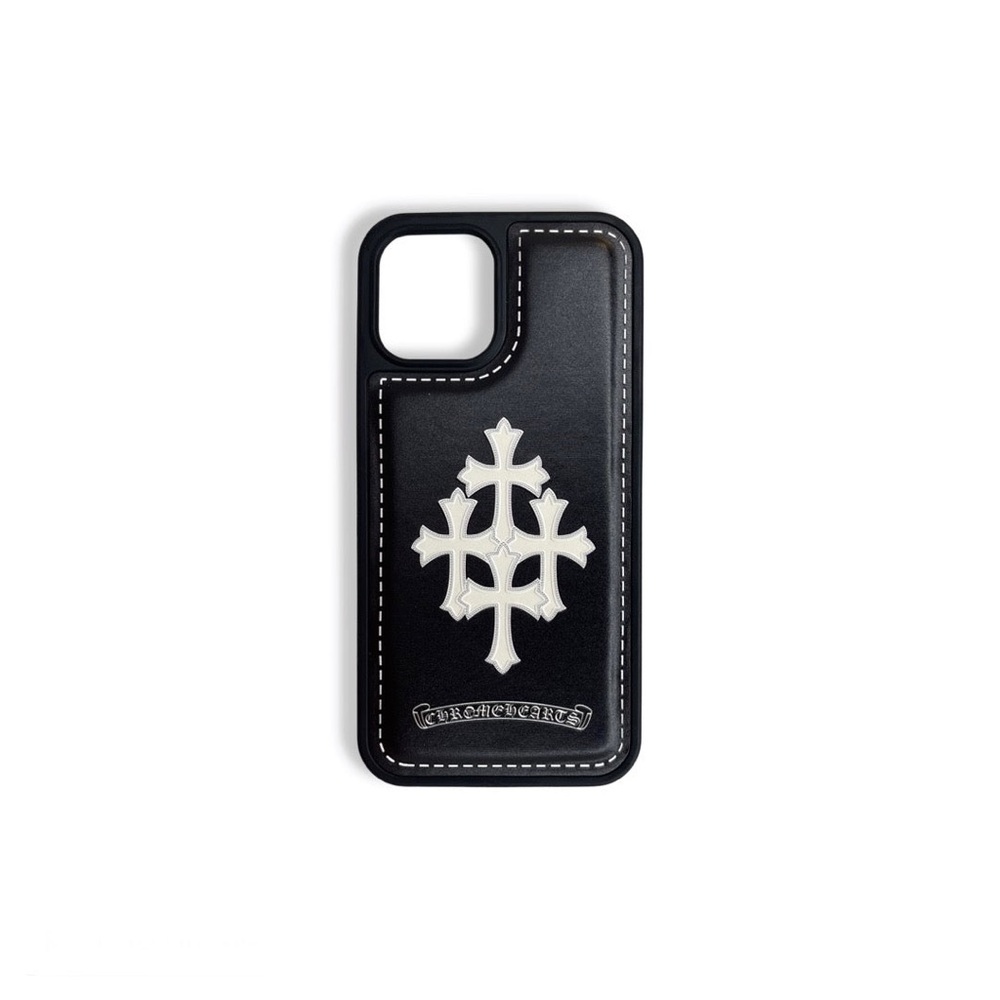 Chrome Hearts iPhone 12 Pro Max Case Black and White Cross Design